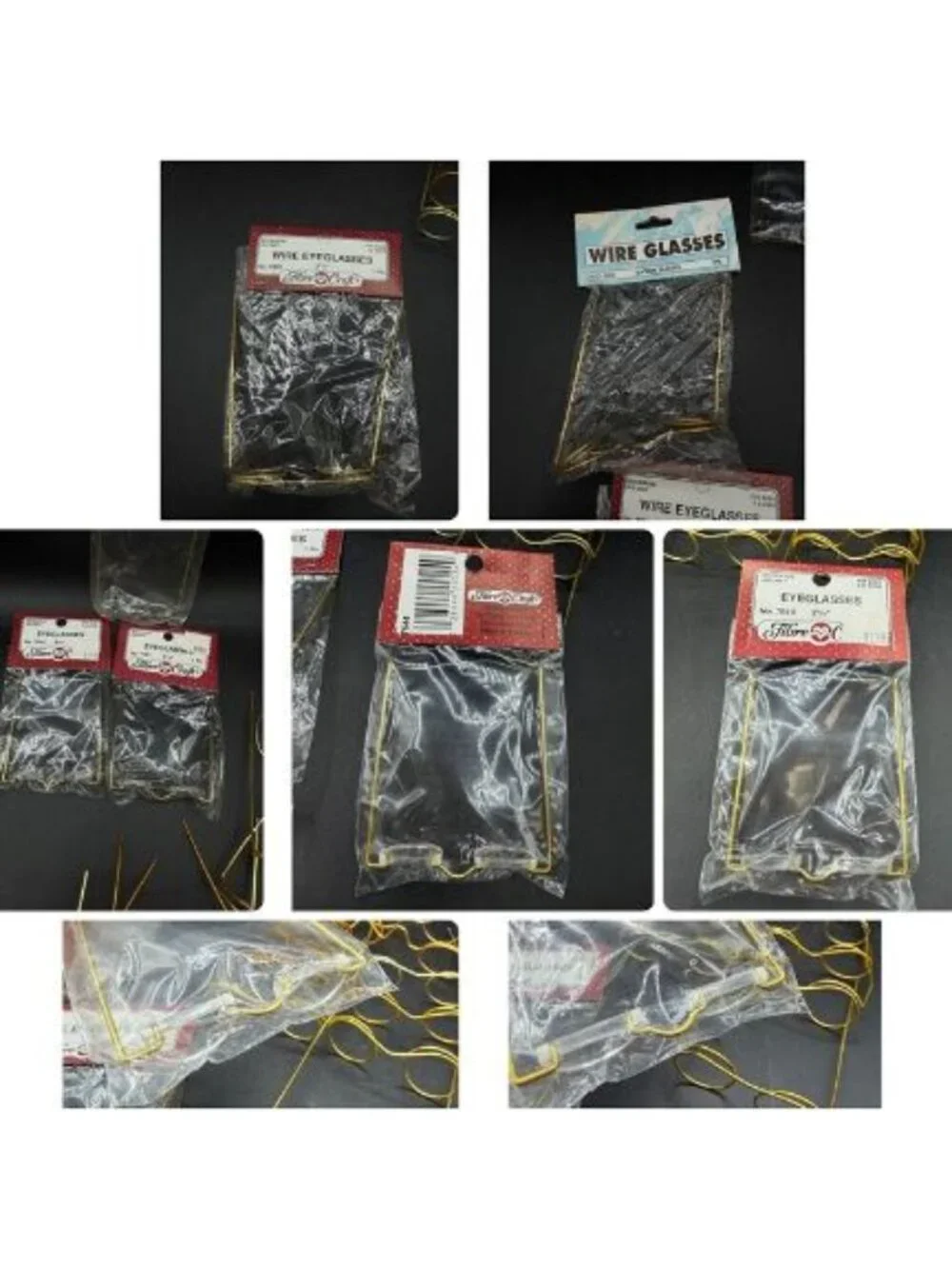 LOT 17 Fibre Craft Doll Wire Eye Glasses & Lenses Santa Claus